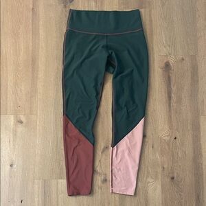 Summersalt Green and Pink Colorblock Leggings